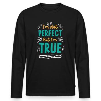 Inspirational Quote Positive Self-care Motivator - Men's Premium Organic Long Sleeve Shirt - black - Front - Nico (187cm)