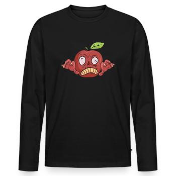 Halloween Apple Zombie Food Fruit Monster Spooky - Men's Premium Organic Long Sleeve Shirt - black - Front - Nico (187cm)
