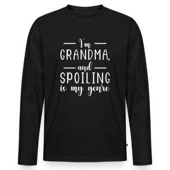 Fête des grands-parents Meilleure grand-mère Nana dans Spoiling - T-shirt manches longues Premium bio Homme - noir - Devant - Nico (187cm)