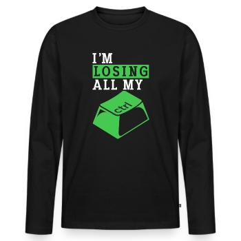 Cyber Security Computer Key Software Engineer - Men's Premium Organic Long Sleeve Shirt - black - Front - Nico (187cm)