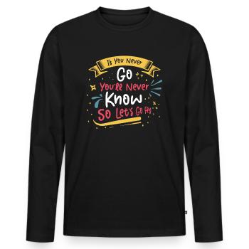 Innovateurs Flying Entrepreneurs inspirés - T-shirt manches longues Premium bio Homme - noir - Devant - Nico (187cm)