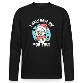 Halloween Scary Christmas Horror Fan Scary Snowman - Men's Premium Organic Long Sleeve Shirt - black - Front - Nico (187cm)