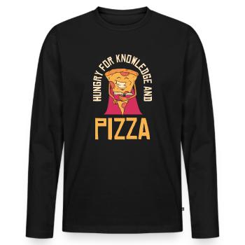 Les super-héros amoureux des livres Lire les livres gourmets - T-shirt manches longues Premium bio Homme - noir - Devant - Nico (187cm)