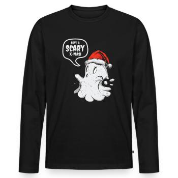 Effrayant Halloween Mignon Noël - T-shirt manches longues Premium bio Homme - noir - Devant - Nico (187cm)