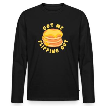 Pancake Maker Breakfast Pancake Day Pancakes - Men's Premium Organic Long Sleeve Shirt - black - Front - Nico (187cm)
