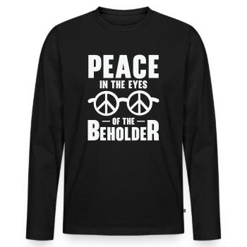 Peace Sign Vintage Glasses Peace Lover Positivity - Men's Premium Organic Long Sleeve Shirt - black - Front - Nico (187cm)