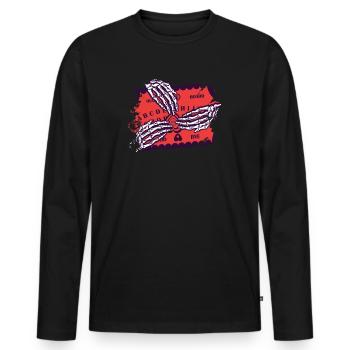 Rétro squelette d’Halloween jouant Ouija horreur - T-shirt manches longues Premium bio Homme - noir - Devant - Nico (187cm)