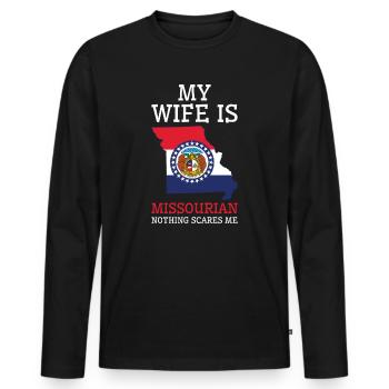 Rien ne me fait peur Missourian Mme Missouri - T-shirt manches longues Premium bio Homme - noir - Devant - Nico (187cm)