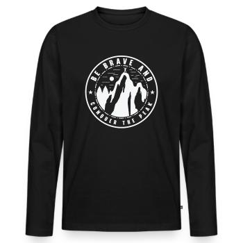 Nature Fan Success Entrepreneur Progress Wisdom - Men's Premium Organic Long Sleeve Shirt - black - Front - Nico (187cm)