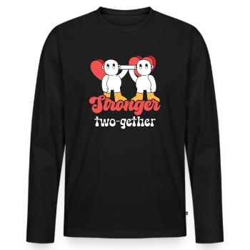Valentines Couple Stronger Together Lifetime - Men's Premium Organic Long Sleeve Shirt - black - Front - Nico (187cm)