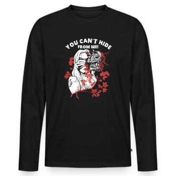 Girl Warp Horror Two Face Creepy Art Aesthetic - Men's Premium Organic Long Sleeve Shirt - black - Front - Nico (187cm)