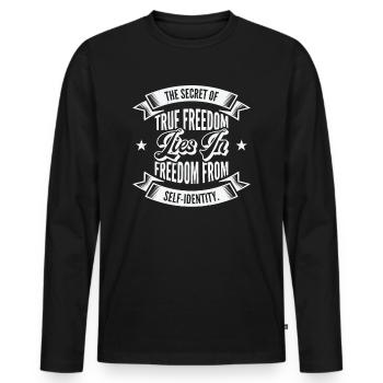 Motivational Freedom Self-care Inspiring Motivator - Men's Premium Organic Long Sleeve Shirt - black - Front - Nico (187cm)