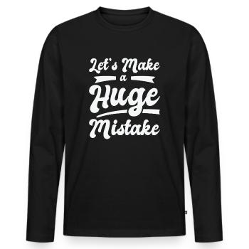 Énorme erreur Citations d’imperfection de l’art de la ligne - T-shirt manches longues Premium bio Homme - noir - Devant - Nico (187cm)