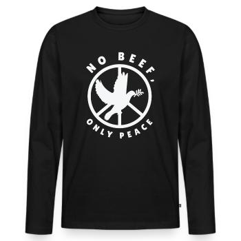 Nature Fan Peace Sign Dove Nature Positivity Bird - Men's Premium Organic Long Sleeve Shirt - black - Front - Nico (187cm)