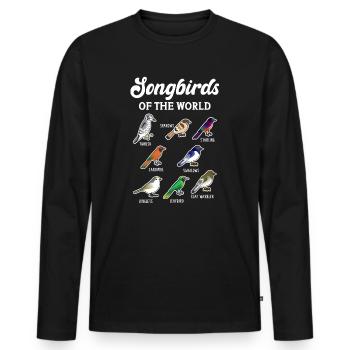 Songbirds Of The World - Men's Premium Organic Long Sleeve Shirt - black - Front - Nico (187cm)