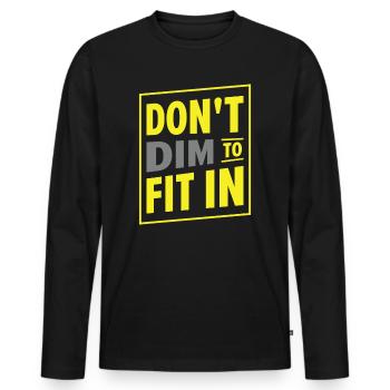 Inspirational Positive Thinker Self-care Motivator - Men's Premium Organic Long Sleeve Shirt - black - Front - Nico (187cm)