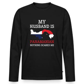 Nichts macht mir Angst Panamaischer Ehemann Panama - Männer Premium Bio Langarmshirt - Schwarz - Vorne - Nico (187cm)
