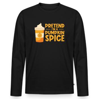 Pumpkin Spice Latte Halloween Costume Café Lover - T-shirt manches longues Premium bio Homme - noir - Devant - Nico (187cm)