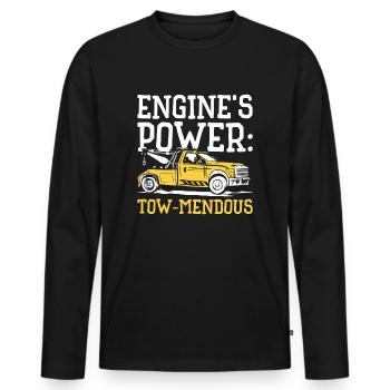 Tow Truck Driver Trucking Engine Operator Trucker - Men's Premium Organic Long Sleeve Shirt - black - Front - Nico (187cm)