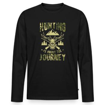 Deer Hunting Wild Animal Hunting Season Shooting - Men's Premium Organic Long Sleeve Shirt - black - Front - Nico (187cm)