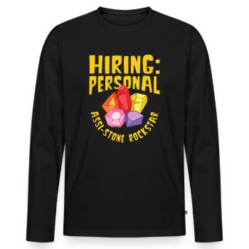 Rockhound Rock Collector Mineral Gems Rock Hunter - Men's Premium Organic Long Sleeve Shirt - black - Front - Nico (187cm)