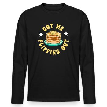 Pancake Maker Breakfast Pancake Day Pancakes - Men's Premium Organic Long Sleeve Shirt - black - Front - Nico (187cm)