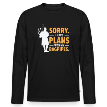 Dudelsackspieler Dudelsackspiel Dudelsack Schotte - Männer Premium Bio Langarmshirt - Schwarz - Vorne - Nico (187cm)