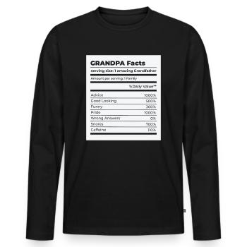 Faits sur les grands-pères les plus étonnants de la fête des grands-parents - T-shirt manches longues Premium bio Homme - noir - Devant - Nico (187cm)