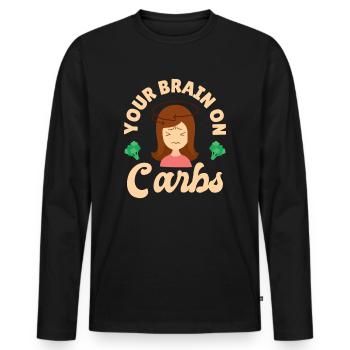 Keto-Diät Keto-Lebensmittel Ernährungsberater - Männer Premium Bio Langarmshirt - Schwarz - Vorne - Nico (187cm)
