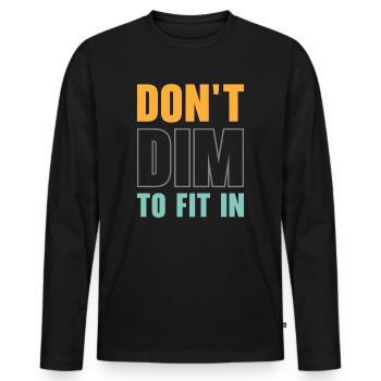Inspirational Positive Thinker Self-care Motivator - Men's Premium Organic Long Sleeve Shirt - black - Front - Nico (187cm)