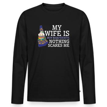 Nothing Scares Me New Hampshirite Wife New - Men's Premium Organic Long Sleeve Shirt - black - Front - Nico (187cm)