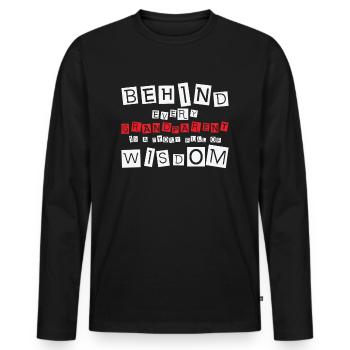 Retirement Life Quote Lesson Grandparent Wisdom - Men's Premium Organic Long Sleeve Shirt - black - Front - Nico (187cm)