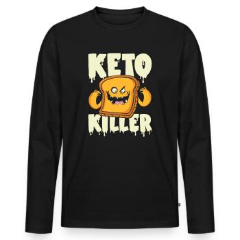 Keto Killer Ernährungsberater Lebensmittel Diät - Männer Premium Bio Langarmshirt - Schwarz - Vorne - Nico (187cm)