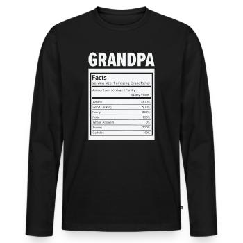 Faits sur les grands-pères les plus étonnants de la fête des grands-parents - T-shirt manches longues Premium bio Homme - noir - Devant - Nico (187cm)
