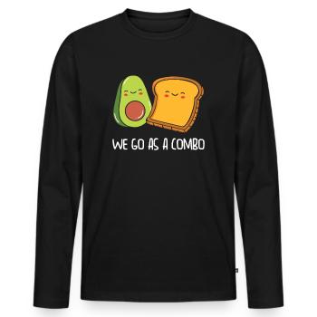 Frères et sœurs Avocado Toast Combo Grande Sœur - T-shirt manches longues Premium bio Homme - noir - Devant - Nico (187cm)