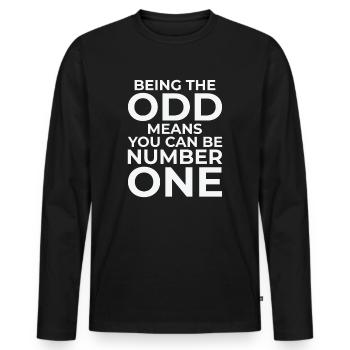 Mathematik Ungerade Zahlen Mathematik Smart - Männer Premium Bio Langarmshirt - Schwarz - Vorne - Nico (187cm)