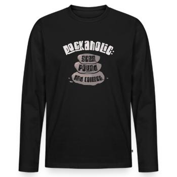 Gesteine Geologie Gesteinssammler Geodenjäger - Männer Premium Bio Langarmshirt - Schwarz - Vorne - Nico (187cm)