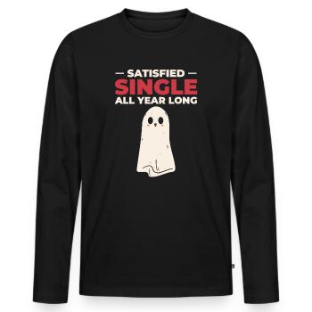 Single Zufriedener Beziehungsstatus Solo Single - Männer Premium Bio Langarmshirt - Schwarz - Vorne - Nico (187cm)