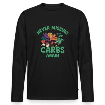 Ketogene Lebensmittel Gewichtsverlust Gesunder - Männer Premium Bio Langarmshirt - Schwarz - Vorne - Nico (187cm)