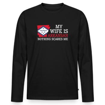 Nichts macht mir Angst Arkansas Frau Arkansas - Männer Premium Bio Langarmshirt - Schwarz - Vorne - Nico (187cm)
