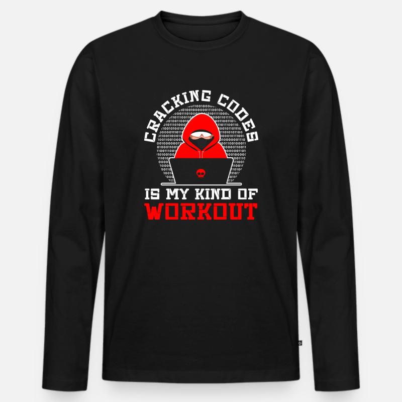 Cybersecurity Professional Hacker Cracking Codes - Men's Premium Organic Long Sleeve Shirt - black