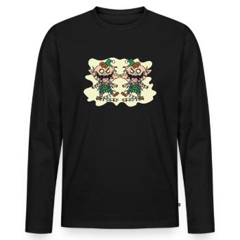 Evil Christmas Elves Creepy Holiday Horror - Men's Premium Organic Long Sleeve Shirt - black - Front - Nico (187cm)
