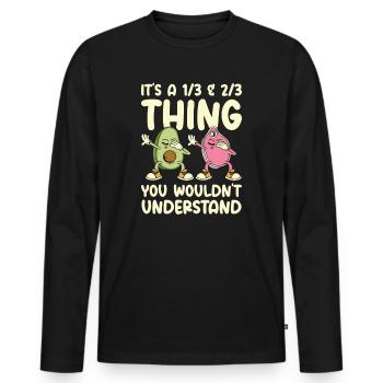 Keto Diet Avocat Fruit Ketogenic Diet Viande - T-shirt manches longues Premium bio Homme - noir - Devant - Nico (187cm)