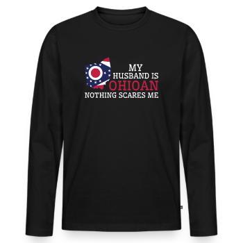 Nichts macht mir Angst Ohioan Husband Ohio - Männer Premium Bio Langarmshirt - Schwarz - Vorne - Nico (187cm)