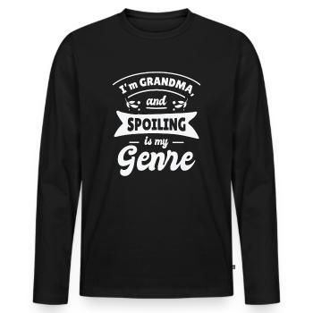 Fête des grands-parents Meilleure grand-mère Nana dans Spoiling - T-shirt manches longues Premium bio Homme - noir - Devant - Nico (187cm)