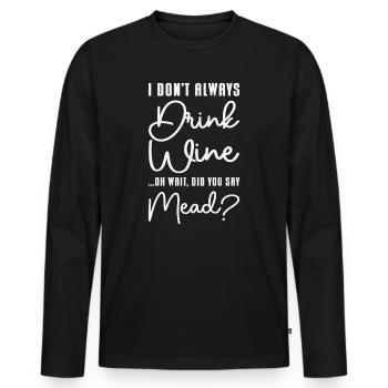 Honey Wine Mead Home Brewer Viking Renaissance - Men's Premium Organic Long Sleeve Shirt - black - Front - Nico (187cm)
