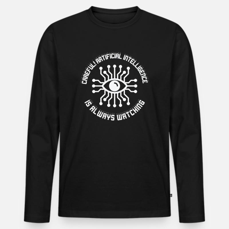 Artificial Intelligence Programming Machine Coding - Men's Premium Organic Long Sleeve Shirt - black