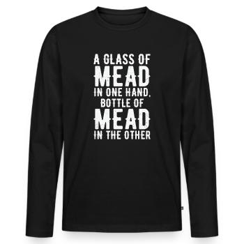 Miel Vin Hydromel Abeille Home Brewer Viking Renaissance - T-shirt manches longues Premium bio Homme - noir - Devant - Nico (187cm)