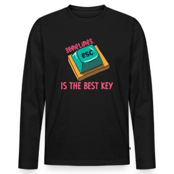 Software Engineer Computer Key Programming - Men's Premium Organic Long Sleeve Shirt - black - Front - Nico (187cm)