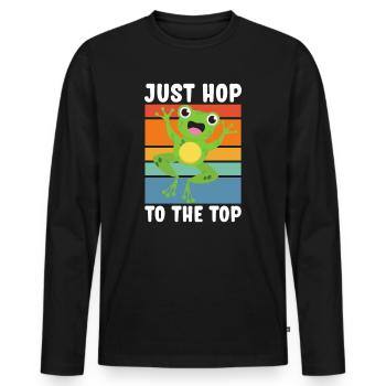 Red Eyed Tree Frog Cute Rainforest Amphibian - Men's Premium Organic Long Sleeve Shirt - black - Front - Nico (187cm)